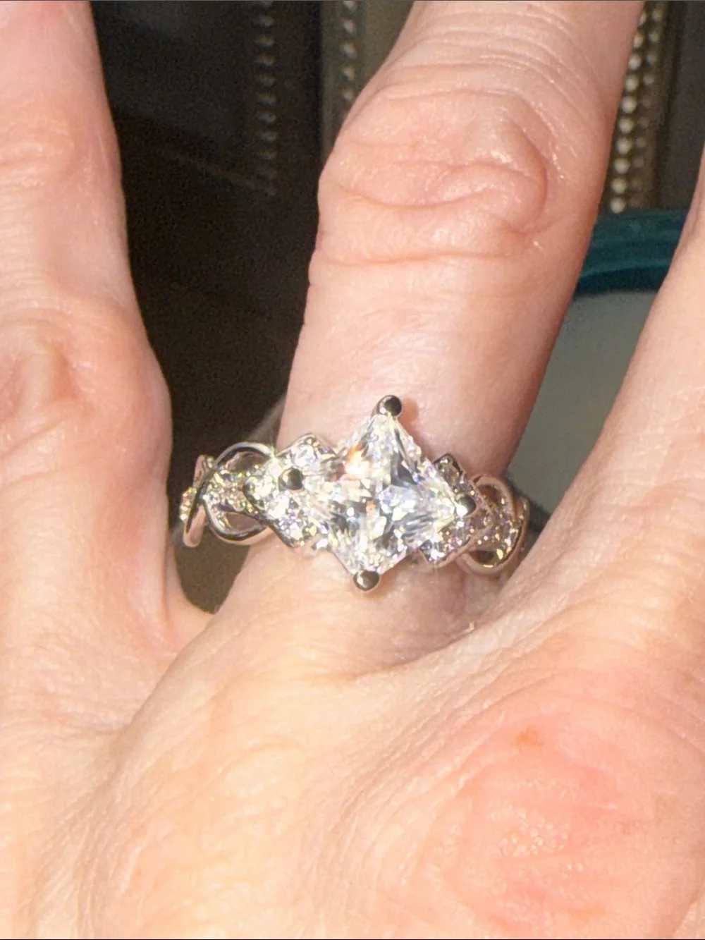 GRA CERTIFIED MOISSANITE DIAMOND 2 CT Silver baked ring new